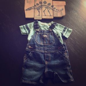 OshKosh B’gosh Denim Overalls w/ Carter’s T-Shirt